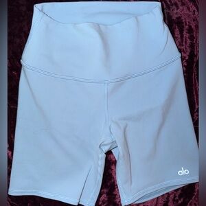 ALO Yoga Light Blue High-Waist Bike Shorts